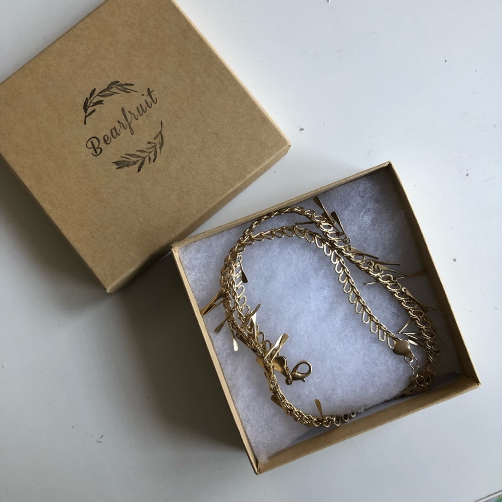 Bearfruit gold chocker chain necklace 15.5in